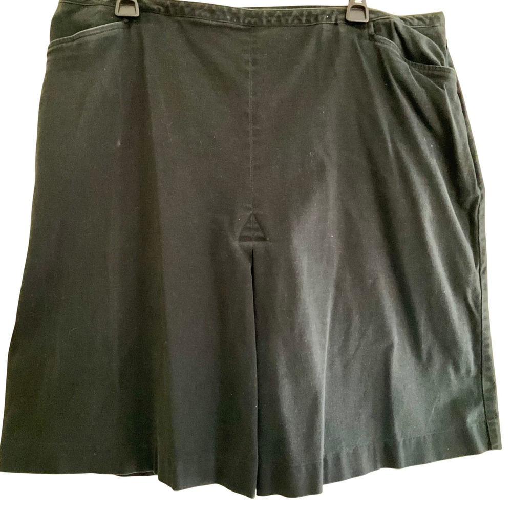 Talbots Woman Petites Black Stretch Cotton Pencil Skirt‎ Side Zip Sz 18P Career